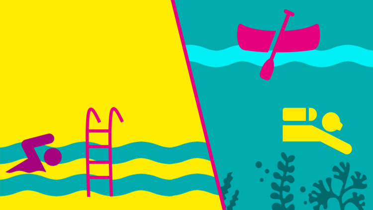 Schwimmbad und See